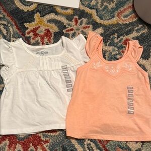 OshKosh B'gosh White and Orange Short Sleeve Tees